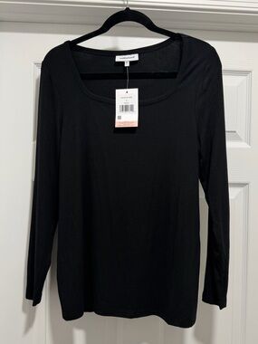 Motherhood Black Long Sleeve Scoop Neck Maternity Top